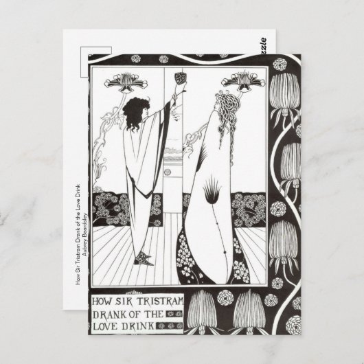 Wie Sir Tristram die Liebe Drink Beardsley getrunk Postkarte (Vorne/Hinten)