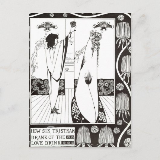 Wie Sir Tristram die Liebe Drink Beardsley getrunk Postkarte (Vorderseite)