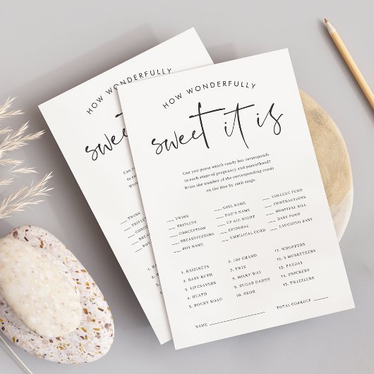 Wie süß es ist Baby Shower Candy Guessing Game Flyer