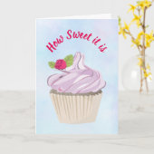 Wie süß es ist Cupcake Birthday Karte (Gelbe Blume)