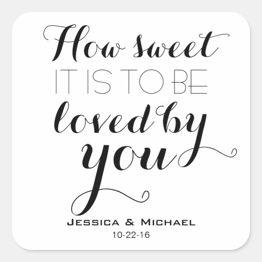 Wie süß es ist ein Brötchenbuffet für Hochzeitscan Quadratischer Aufkleber (Vorderseite)