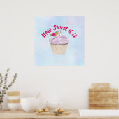 Wie süß es ist Pink Cupcake? Poster (Küche)