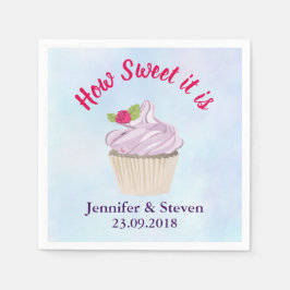 Wie süß es ist Pink Cupcake Wedding Serviette