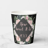 Wie süß es ist rosa Rosen Abschluss Pappbecher (Vorderseite)