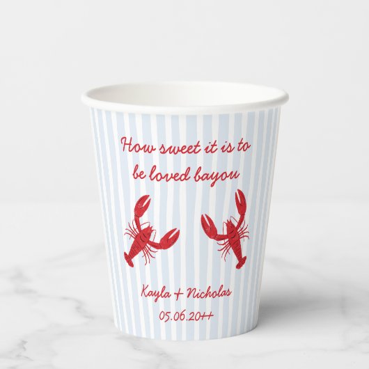 Wie süß ist es, sich zu lieben Bayou Crawfish Boil Pappbecher (Rückseite)