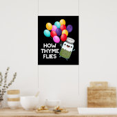Wie Thyme Fliegt Funny Herb Pun Dark BG Poster (Küche)