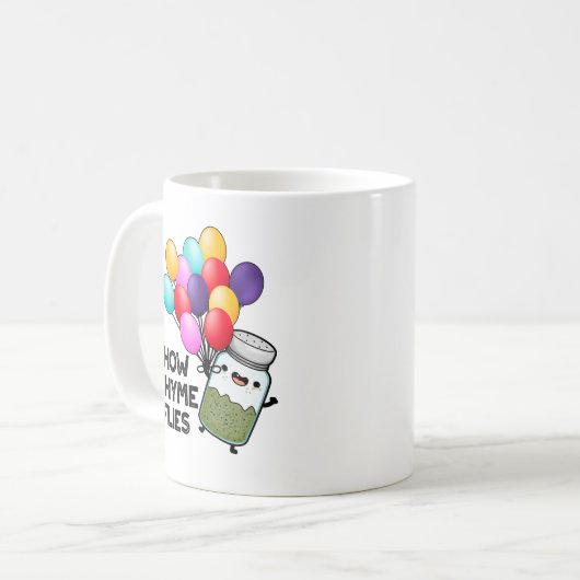 Wie Thyme Flies Funny Herb Pub Kaffeetasse (Vorderseite Links)