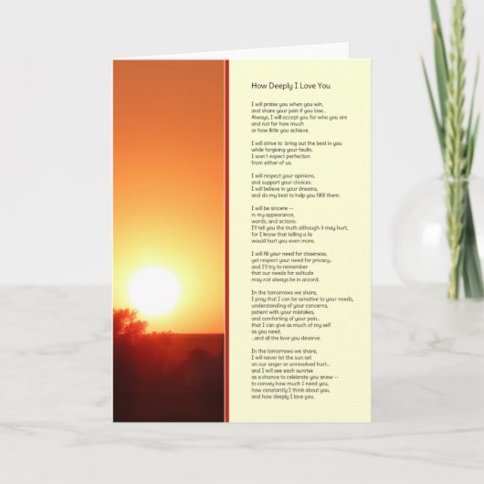 Wie tief ich dich Liebe habe.. Karte (Vorderseite)