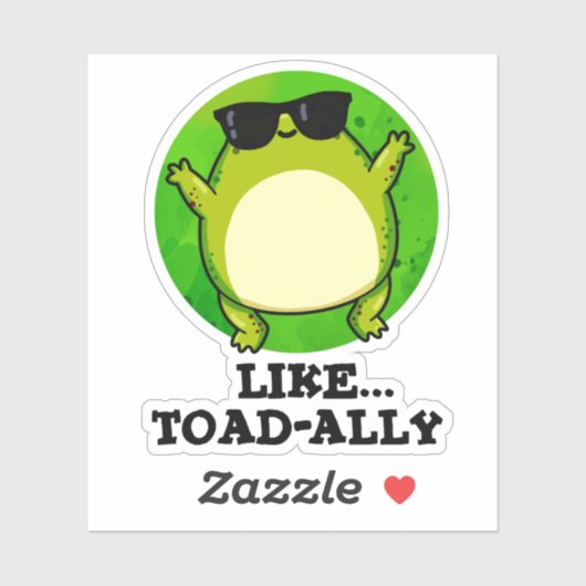 Wie Toad-ally Funny Toad Pun Aufkleber (Blatt)