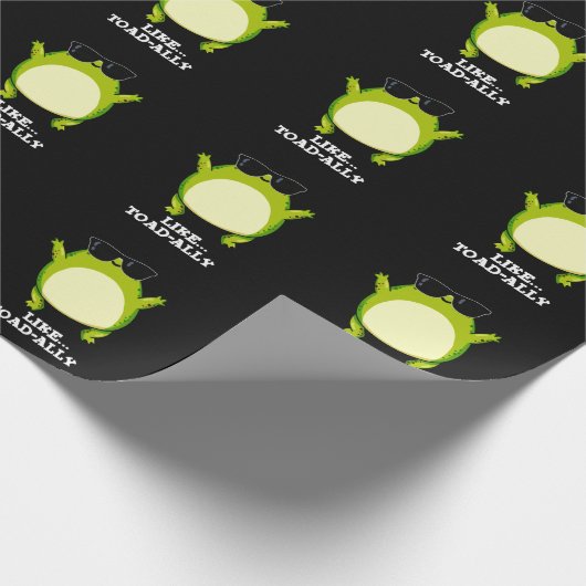 Wie Toad-ally Funny Toad Pun Dark BG Geschenkpapier (Ecke)
