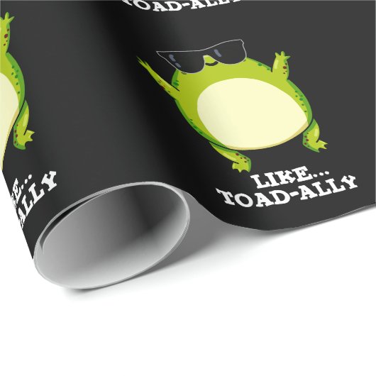 Wie Toad-ally Funny Toad Pun Dark BG Geschenkpapier (Rolleneckpunkt)