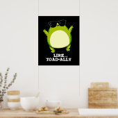 Wie Toad-ally Funny Toad Pun Dark BG Poster (Küche)