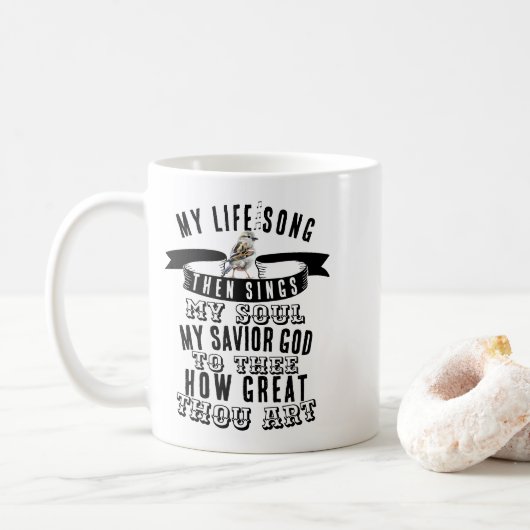 Wie toll du Art Bird singen Christlich Kaffeetasse (Mit Donut)