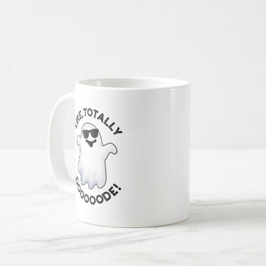 Wie Totally Doode Funny Ghost Pun Kaffeetasse (Vorderseite Links)