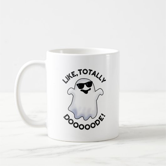 Wie Totally Doode Funny Ghost Pun Kaffeetasse (Links)