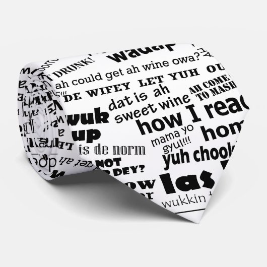 Wie Trini Abstrakte Textgrraphie spricht Krawatte (Gerollt)