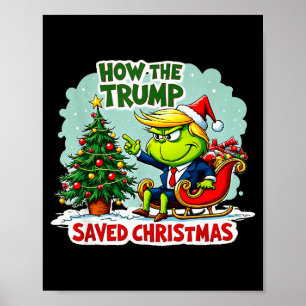 Wie Trump Weihnachten gerettet hat Lustiger Trump Poster