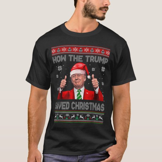 Wie Trump Weihnachten lustigen Trump hässlich Swe T-Shirt (Vorderseite)