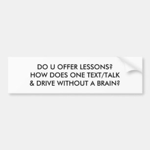 WIE TUT EIN TEXT/TALK U. ANTRIEB OHNE EIN GEHIRN? AUTOAUFKLEBER
