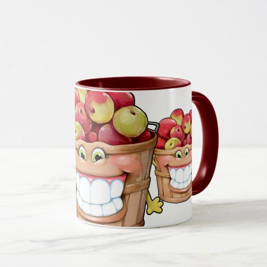 Wie über sie Äpfel?! Glückliche Äpfel! Tasse (VorderseiteRechts)