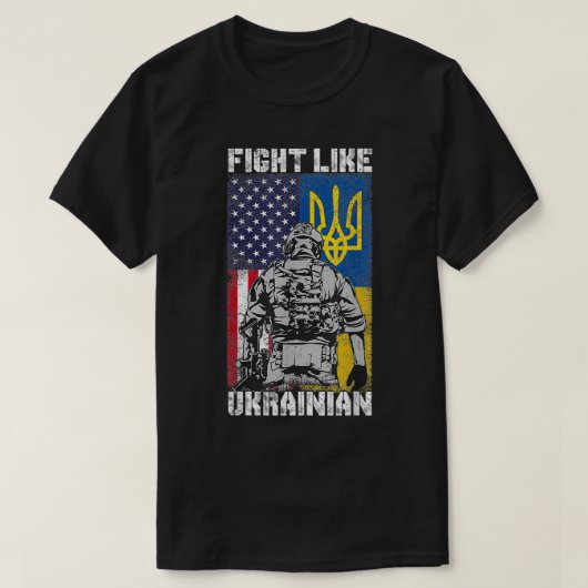 Wie ukrainische amerikanische Fahnen Vete T-Shirt (Design vorne)