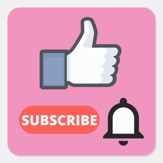 Wie und abonnieren quadratischer aufkleber (Vorderseite)