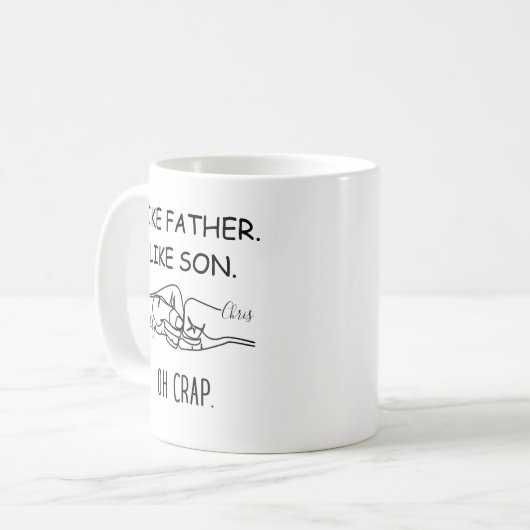 Wie Vater, wie Sohn Line Art Kaffeetasse (Vorderseite Links)