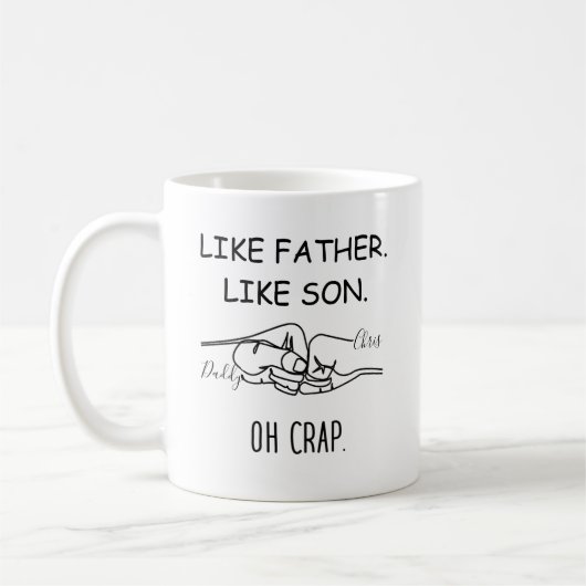 Wie Vater, wie Sohn Line Art Kaffeetasse (Links)