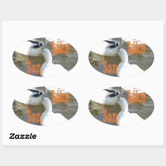 Wie Vater wie Sohn. Ovaler Aufkleber (Blatt)