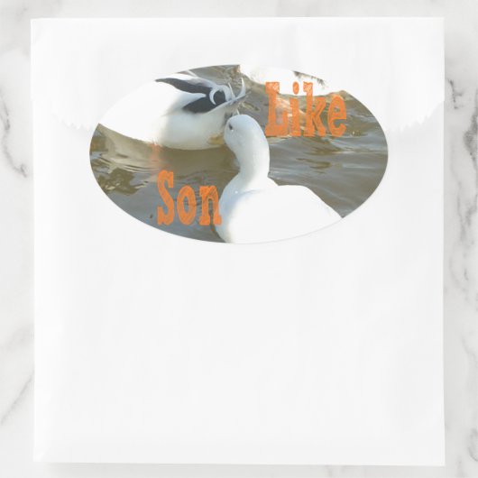 Wie Vater wie Sohn. Ovaler Aufkleber (Tasche)