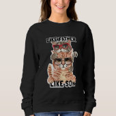 Wie Vater wie Son Cat Sonnenbrille Tier Sweatshirt (Vorderseite)