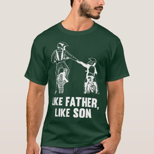Wie Vater wie Son Motocross Biker Bike Geschenk T-Shirt (Vorderseite)