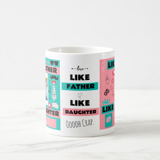 Wie Vater wie Tochter, Crap Funny Foto Kaffeetasse (Mittel)