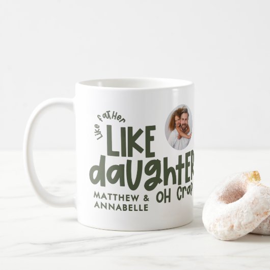 Wie Vater wie Tochter lustiges Foto Kaffeetasse (Mit Donut)