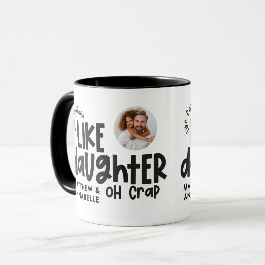 Wie Vater wie Tochter lustiges Foto Tasse (Vorderseite Links)