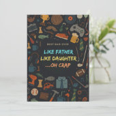 Wie Vater wie Tochter Oh Crap Fathers Day Geschenk Einladung (Stehend Vorderseite)