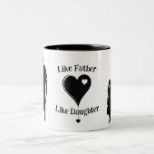 Wie Vater wie Tochter Silhouette 11 oz Zweifarbige Tasse (Mittel)