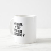 WIE VERRINGERT MEINE HEIRAT DEINE? KAFFEETASSE (Vorderseite Links)