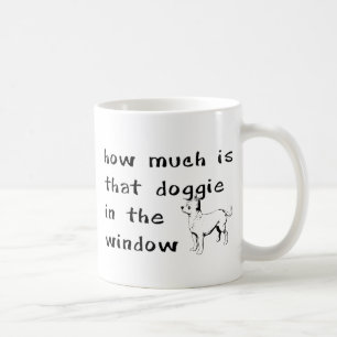 Wie viel dieses Hündchen im Fenster ist Kaffeetasse