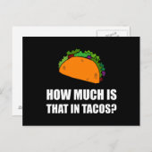 Wie viel in Tacos Funny Fan Postkarte (Vorne/Hinten)