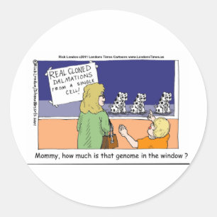 Wie viel kostet dieser Genom-Dalmatiner im Fenster Runder Aufkleber