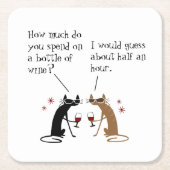 Wie viel verbringen Sie für eine Flasche Wein? Rechteckiger Pappuntersetzer (Vorderseite)