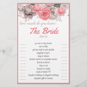 Wie viel wissen Sie über die Bride Trivia Card? Flyer