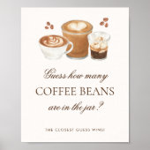 Wie viele Bohnen Kaffee Brautparty Spielzeichen Poster (Vorne)