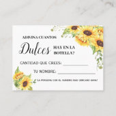 Wie viele Bonbons Spiel englische spanische Duschk Platzkarte (Rückseite)