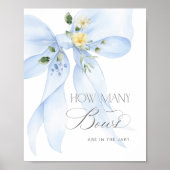 Wie viele Bows Blue Blume Bow Baby Dusche Poster (Vorne)
