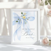 Wie viele Bows Blue Blume Bow Baby Dusche Poster