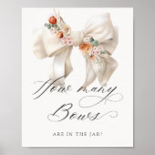 Wie viele Bows Floral Bow Baby Dusche Poster (Vorne)