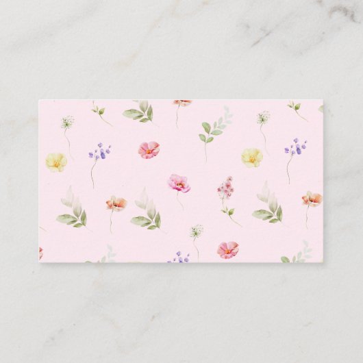 Wie viele Bows Pink Wildblume Babydusche Begleitkarte (Rückseite)