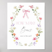 Wie viele Boys Pink Floral Baby Dusche Poster (Vorne)
